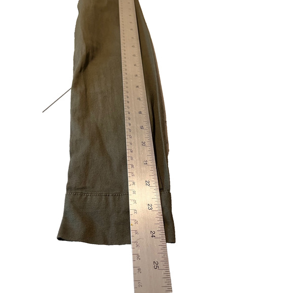 Adam Levine Women’s Olive Green Utility Shirt M Long Sleeve Epaulettes‎ Pockets - Picture 8 of 16